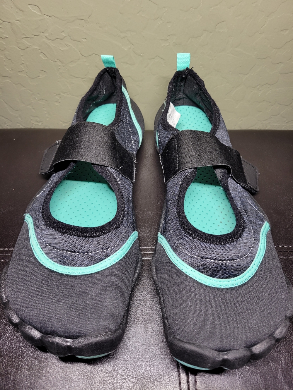 Athletic Works Women's Mary Jane Water Shoes - Black/Mint Green - Size 11